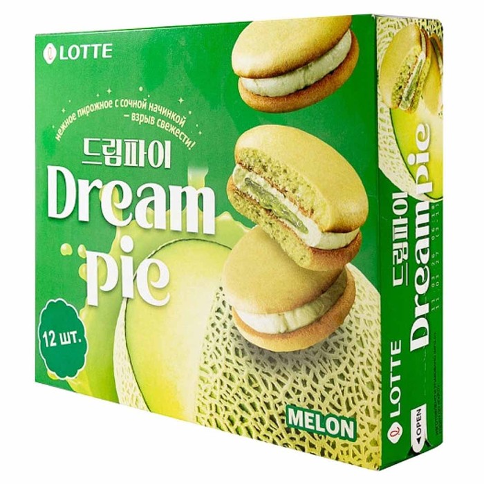 Печенье Lotte пай со вкусом дыни 276гр 12шт к/у