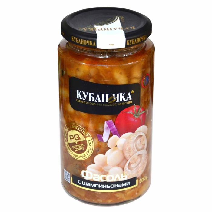 Фасоль Кубаночка с шампиньонами 500гр ст/б