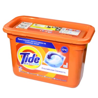 Капсулы для стирки Tide Альпийская свежесть 18*24,8гр пэт
