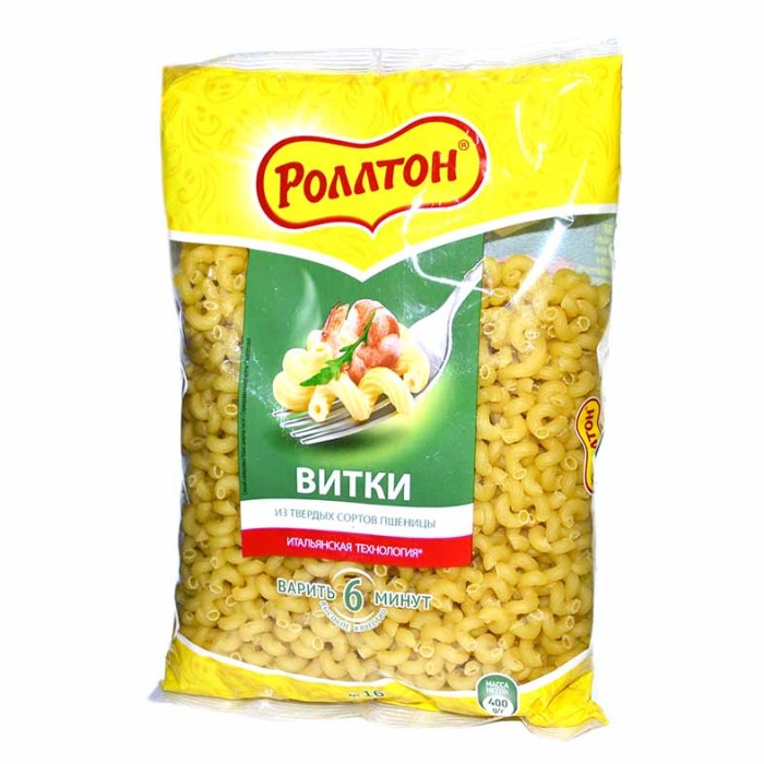 Макароны Роллтон витки в/с 400гр м/у