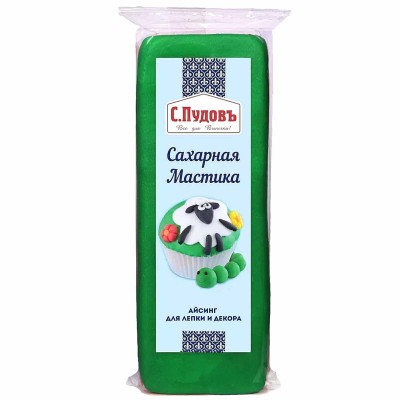 Мастика Пудовъ сахарная зеленая 100гр