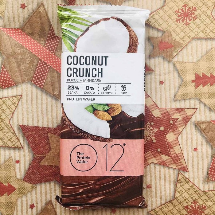 Батончик вафельный Coconut Crunch Кокос-миндаль глазированный 50гр м/у