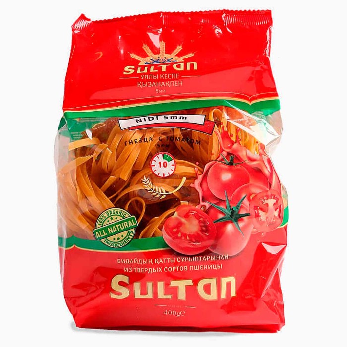 Лапша Султан гнездовая с натуральным томатом 5мм М408 400гр м/у