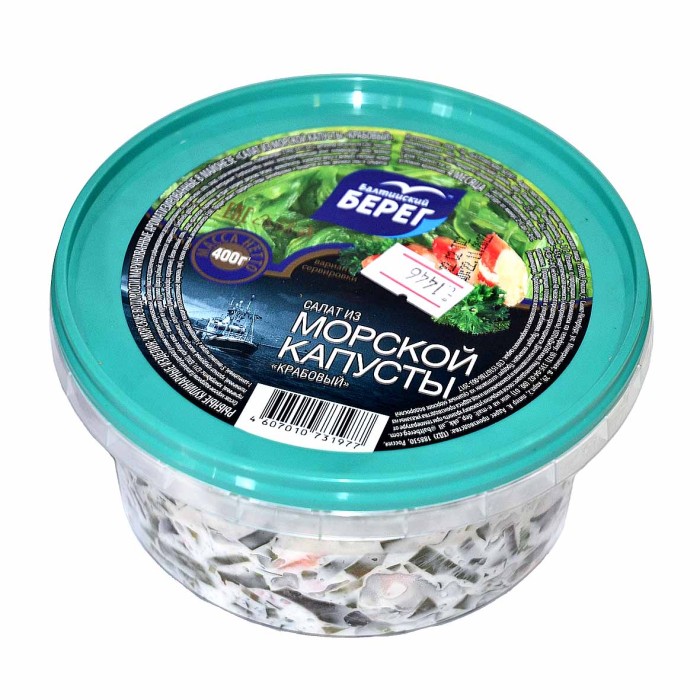 Салат Балтийский Берег Крабовый из морской капусты 400гр пэт