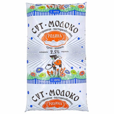 Молоко Родина 2,5% 1л м/у
