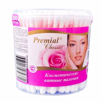 Палочки ватные  Premial Classic 200шт пэт