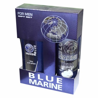 Набор подарочный Blue Marine гель для душа+пена для бритья к/у