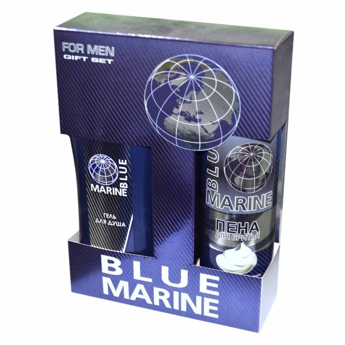 Набор подарочный Blue Marine гель для душа+пена для бритья к/у