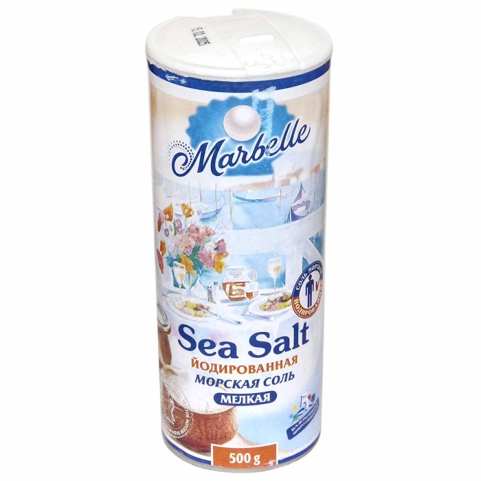 Соль морская Marbelle мелкая 500гр туба
