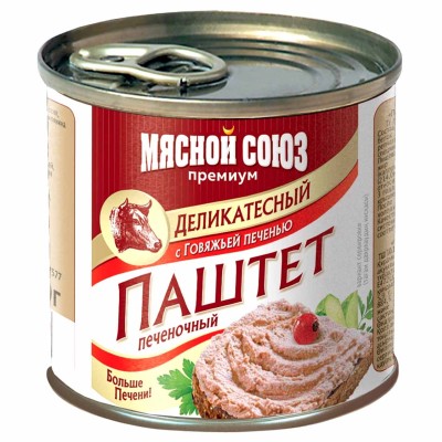 Паштет Мясной союз деликатесный из говяжьей печени 240гр ж/б