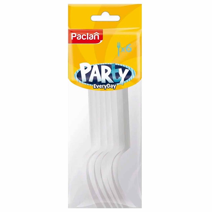 Вилка Paclan пластик белая 6шт м/у