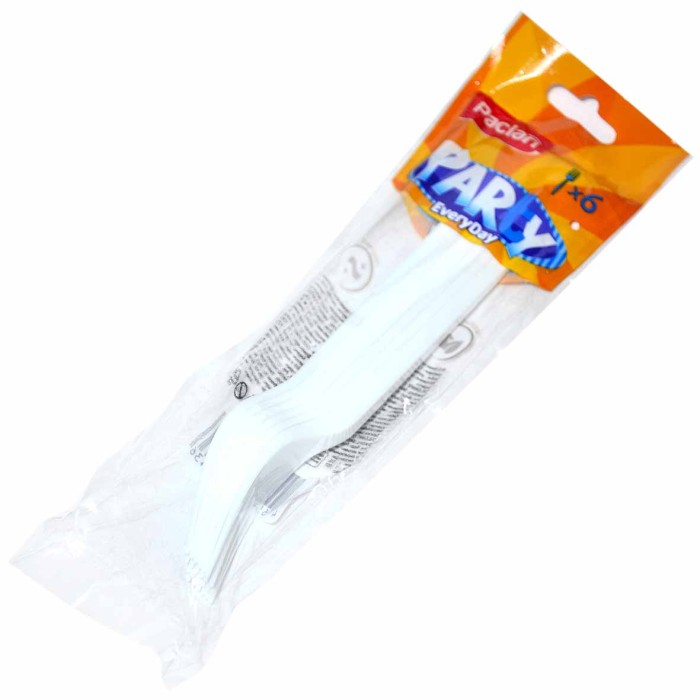 Вилка Paclan пластик белая 6шт м/у