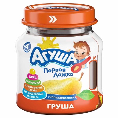 Пюре Агуша груша с 4мес 115гр ст/б
