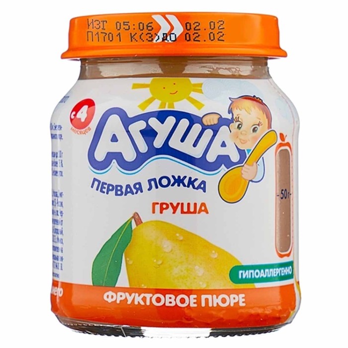 Пюре Агуша груша с 4мес 115гр ст/б