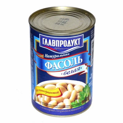 Фасоль Главпродукт белая 410гр ж/б