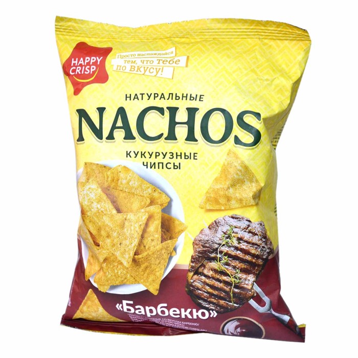Чипсы кукурузные Happy Nachos со вкусом барбекю 75гр