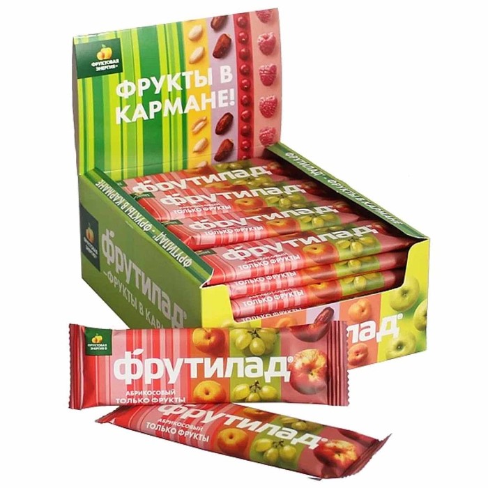 Батончик фруктовый Фрутилад Абрикос-яблоко-изюм 30гр м/у