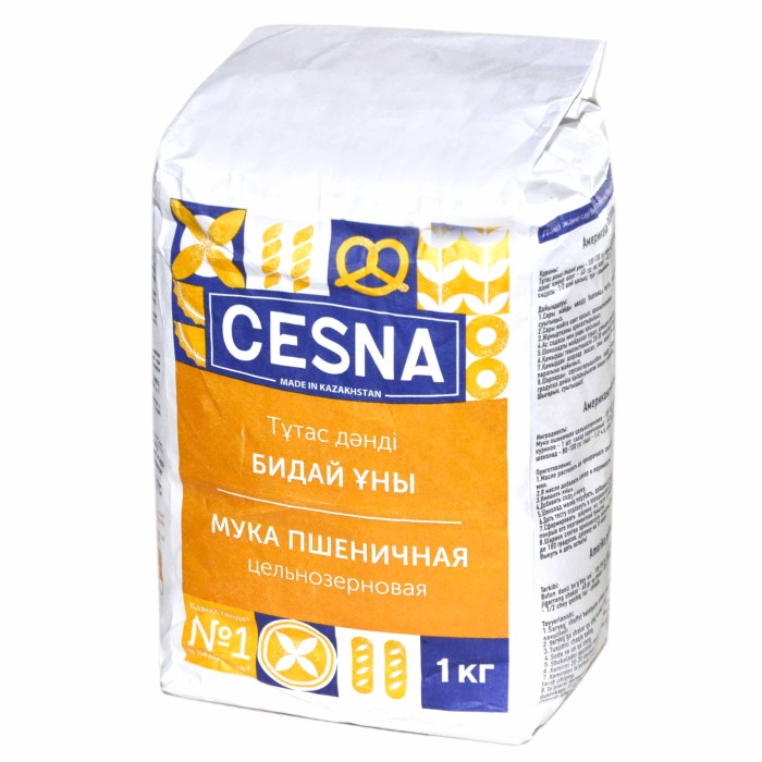 Мука Cesna пшеничная цельнозерновая 1кг м/у