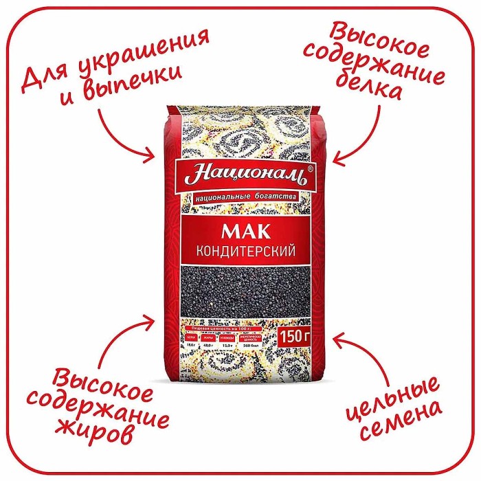 Мак Националь кондитерский 150гр м/у