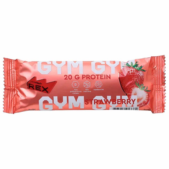 Батончик протеиновый GYM Клубничный десерт 60гр м/у