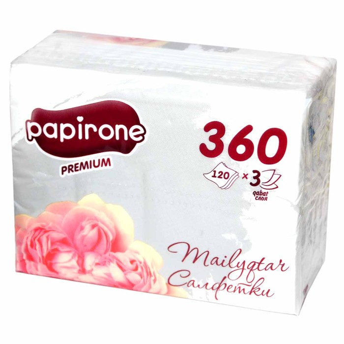Салфетки бумажный Papirone Пион вытяжные 3сл 127*200мм 120шт к/у