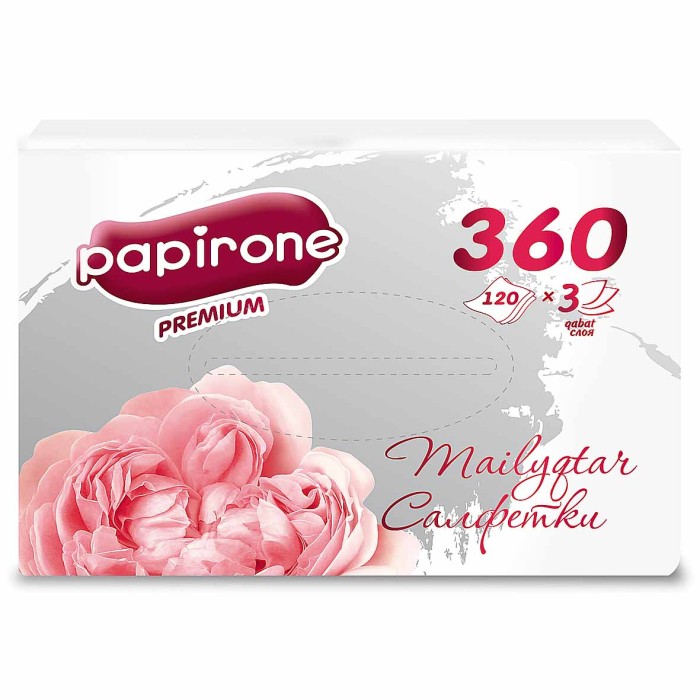 Салфетки бумажный Papirone Пион вытяжные 3сл 127*200мм 120шт к/у