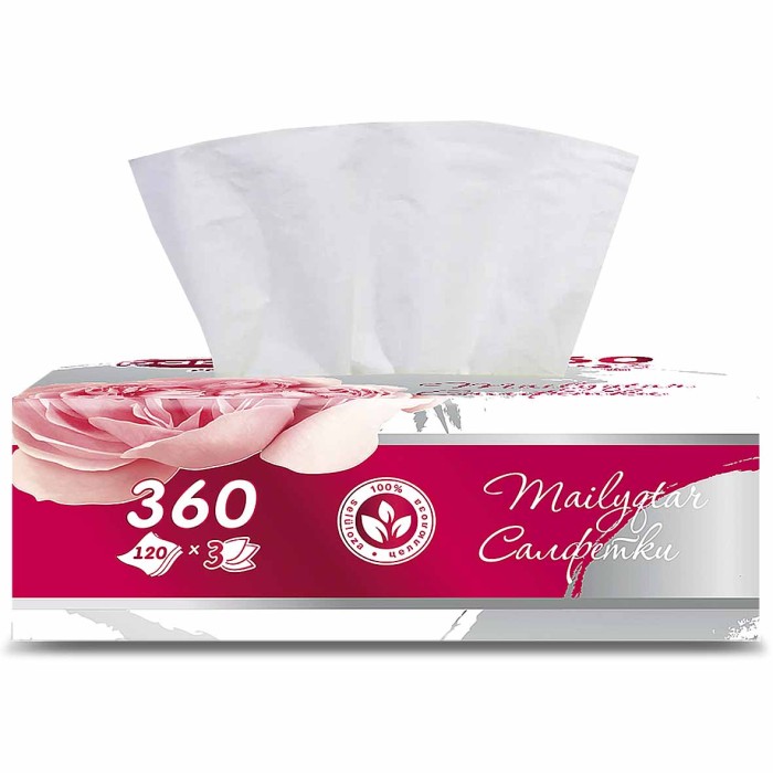 Салфетки бумажный Papirone Пион вытяжные 3сл 127*200мм 120шт к/у