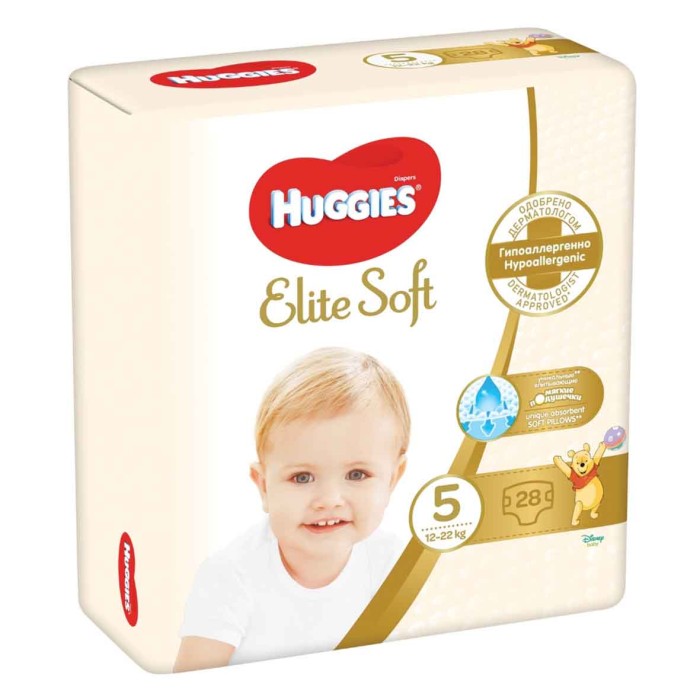 Подгузники Huggies Elite Soft 5 Jumbo (12-22кг) 28шт м/у