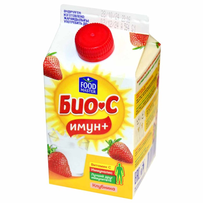 Йогурт питьевой Био-С Имун+клубника 2,9% 450мл т/п