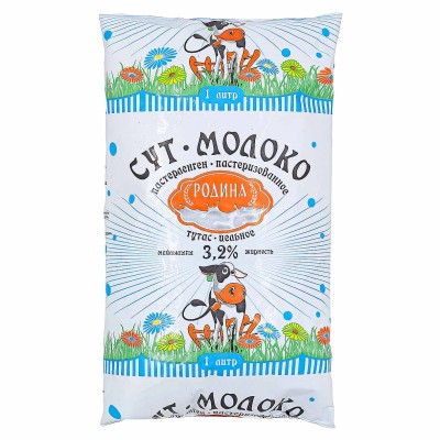Молоко Родина 3,2% 1л м/у