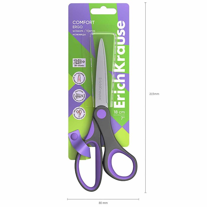 Ножницы канцелярские Erich Krause Comfort 180мм арт22341