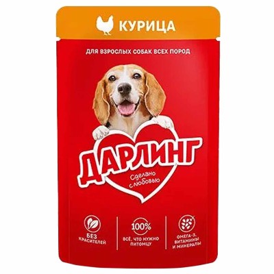 Корм для собак Darling с курицей 75гр пауч