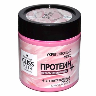 Маска для волос Gliss Kur Протеин+масло бразильского ореха 400мл пэт