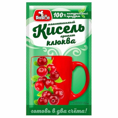 Кисель Preston с ароматом клюквы 30гр м/у