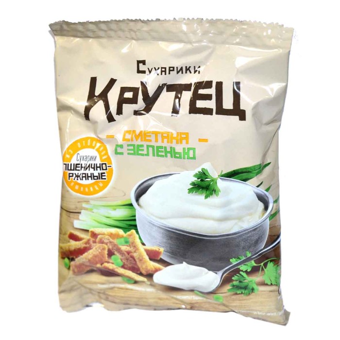 Сухари Крутец вкус сметана с зеленью 80гр м/у