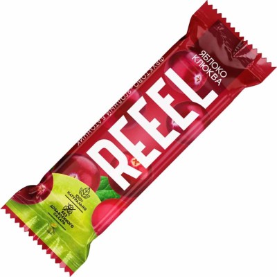 Батончик REEEL фруктово-ягодный яблоко-клюква 25гр м/у