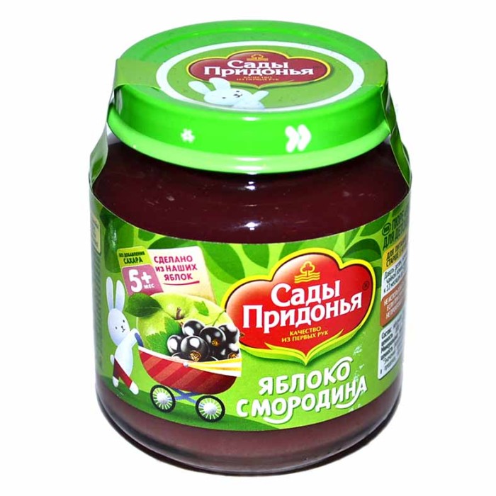 Пюре Сады Придонья яблоко-смородина с 5мес 120гр ст/б