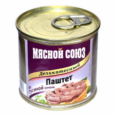 Паштет Мясной союз деликатесный из гусиной печени 240гр ж/б