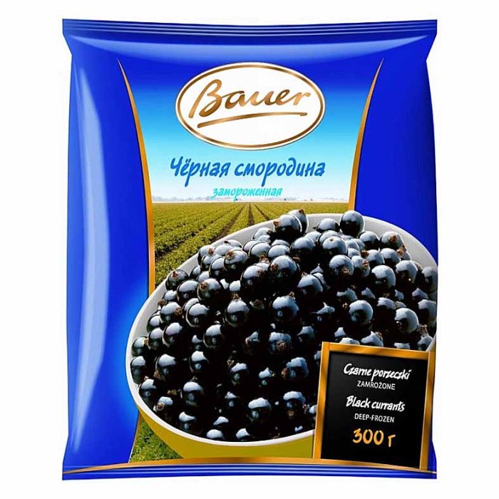 Ягода смородина черная Bauer 300гр м/у