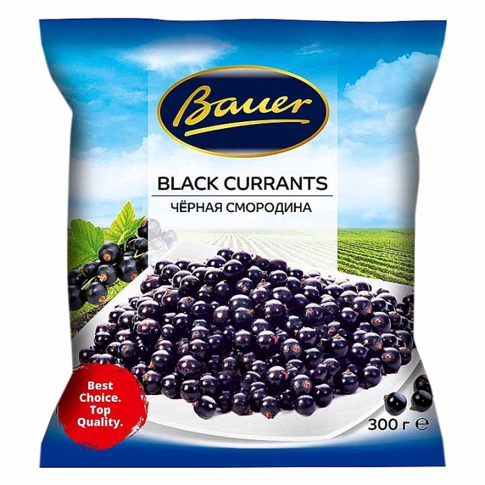 Ягода смородина черная Bauer 300гр м/у