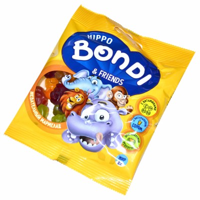 Мармелад жевательный Hippo Bondi&amp;Friends с витаминами 70гр м/у