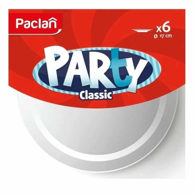 Тарелка Paclan Party пластик белая 170мм 6шт м/у