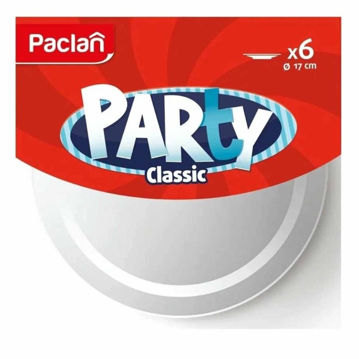 Тарелка Paclan Party пластик белая 170мм 6шт м/у