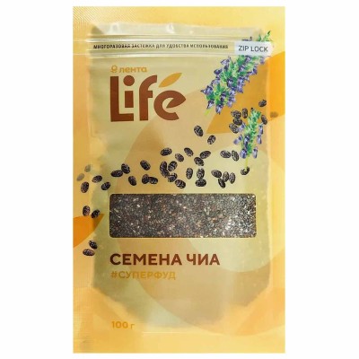 Семена чиа Лента Life 100гр м/у