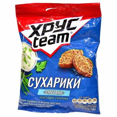 Сухарики Хрусteam вкус сметана 40гр м/у