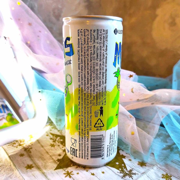 Напиток Lotte Милкис ананас газ 250мл ж/б