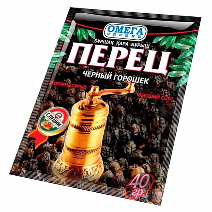 Перец черный Омега горошек 40гр м/у