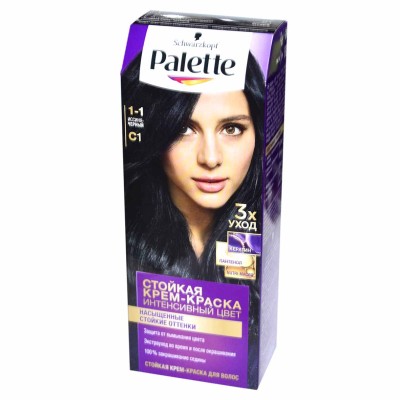 Краска для волос Palette ICC C1 Иссиня-черный 110гр к/у П