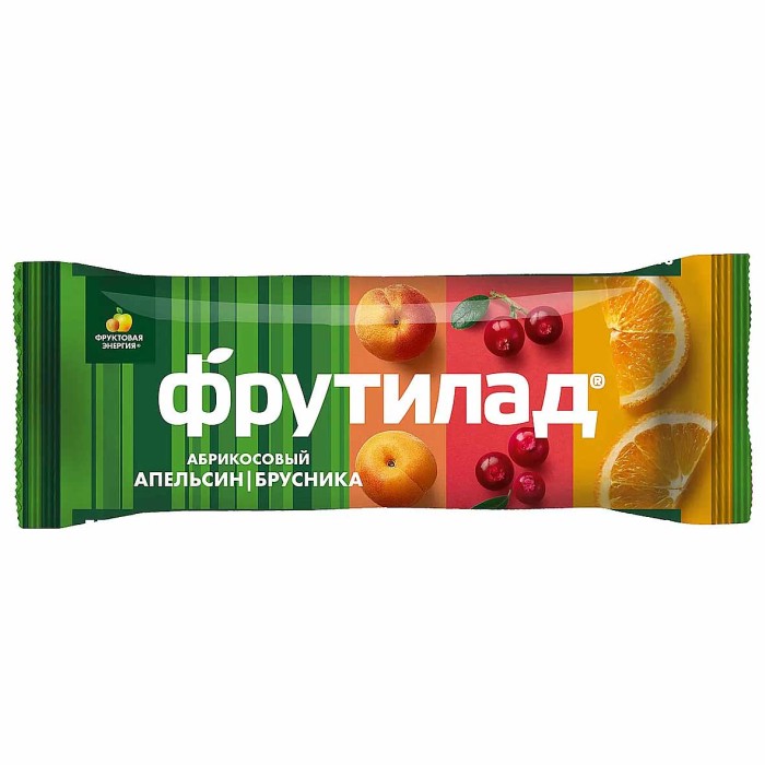 Батончик фруктовый Фрутилад Абрикос-апельсин с брусникой 30гр м/у