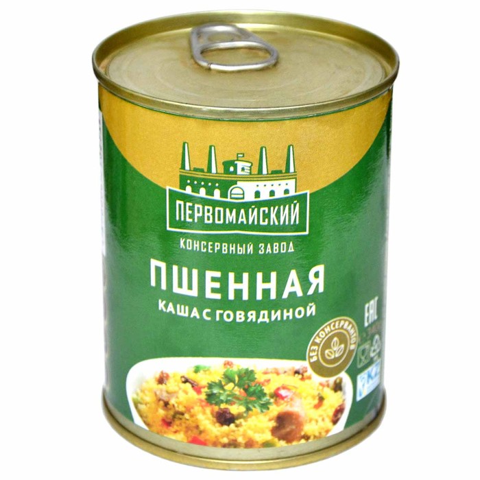 Каша пшенная Первомайск с говядиной ГОСТ 340гр ж/б